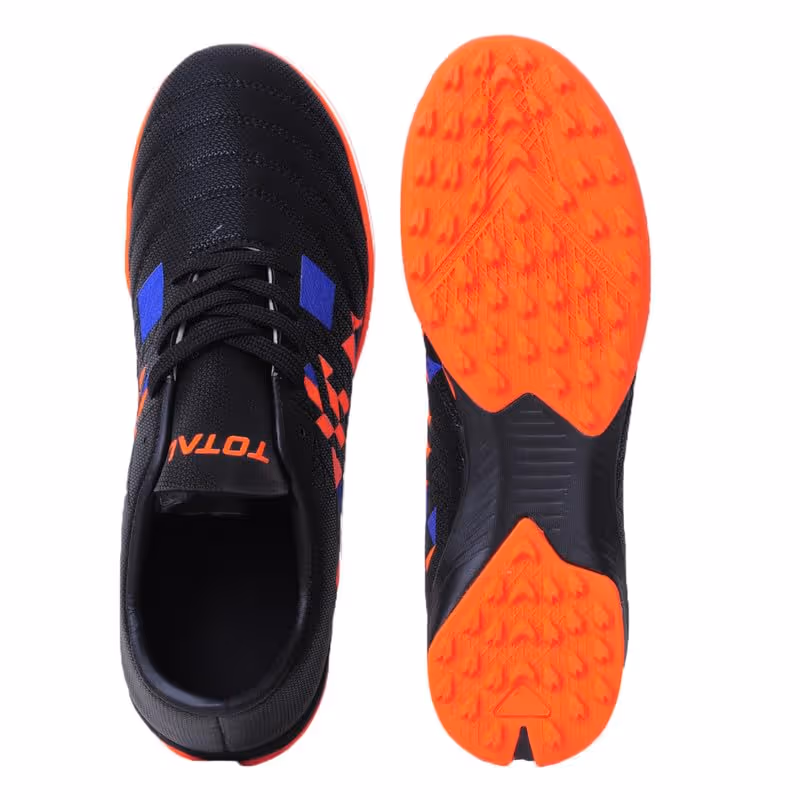 TOTAL Elite Stud Indoor Football Indoor Turf Shoes Black/Orange UK Size 9
