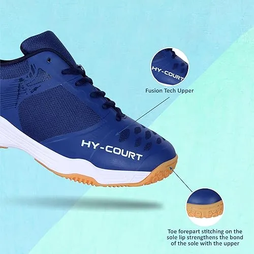 Nivia Hy-Court 2.1 Badminton Shoes BD-1492NB Phylon Inner Shank Non-Marking Navy Blue UK 4