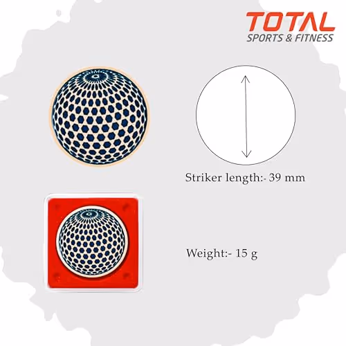 Total Legend Carrom Striker 15g Professional Club Grade Smooth Rebound with Case
