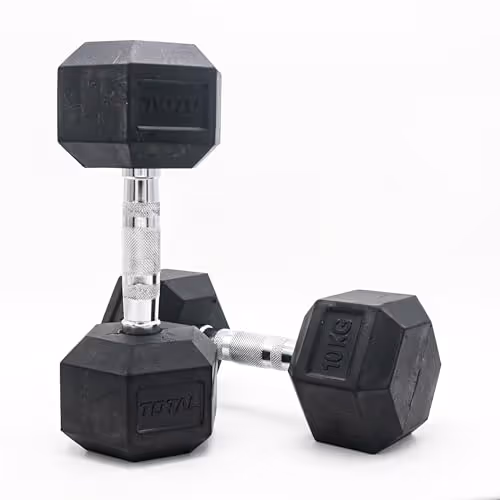 Total Hexagonal Rubber Dumbbell (Pair)