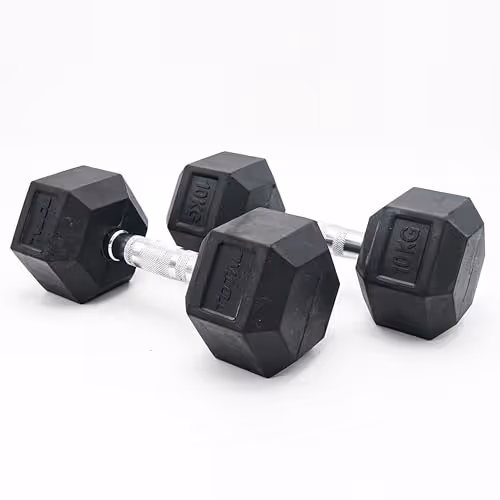 Total Hexagonal Rubber Dumbbell (Pair)
