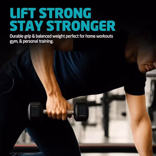 Total Hexagonal Rubber Dumbbell (Pair)