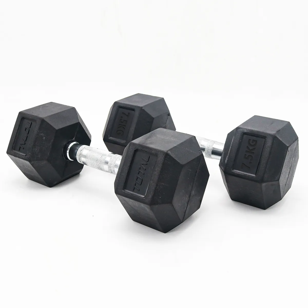 Total Sports Hexagonal Rubber Dumbbell 7.5 KG Pair