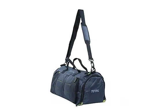 Total Grapel Gym Bag Grey/Green Durable Polyester Multiple Compartments Shoulder Strap Sports