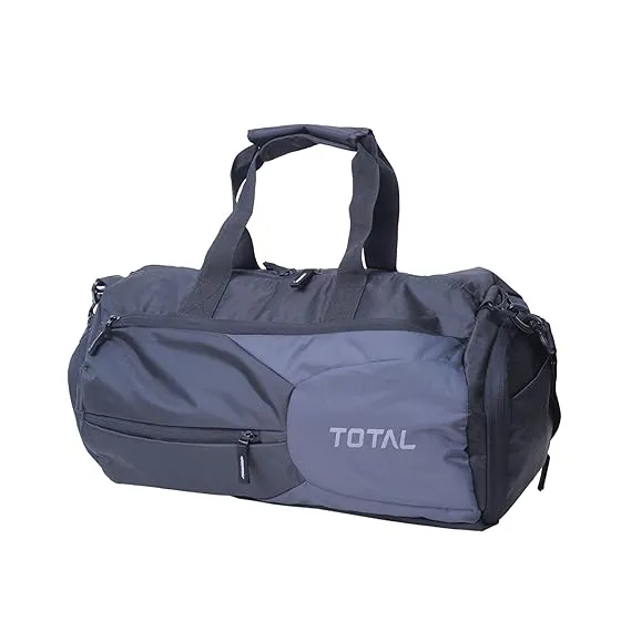 Total Striker Gym Bag Black Durable Polyester Multiple Compartments Shoulder Strap Sports Training