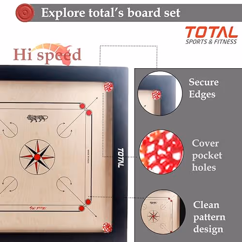 Total Hi-Speed Carrom Board 6mm Smooth Playing Surface Family Schools Recreation India