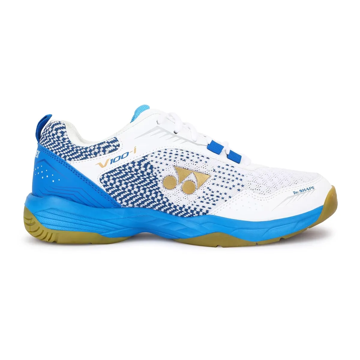 Yonex V100-i Jr Badminton Shoes White Blue Hawaii Size 3