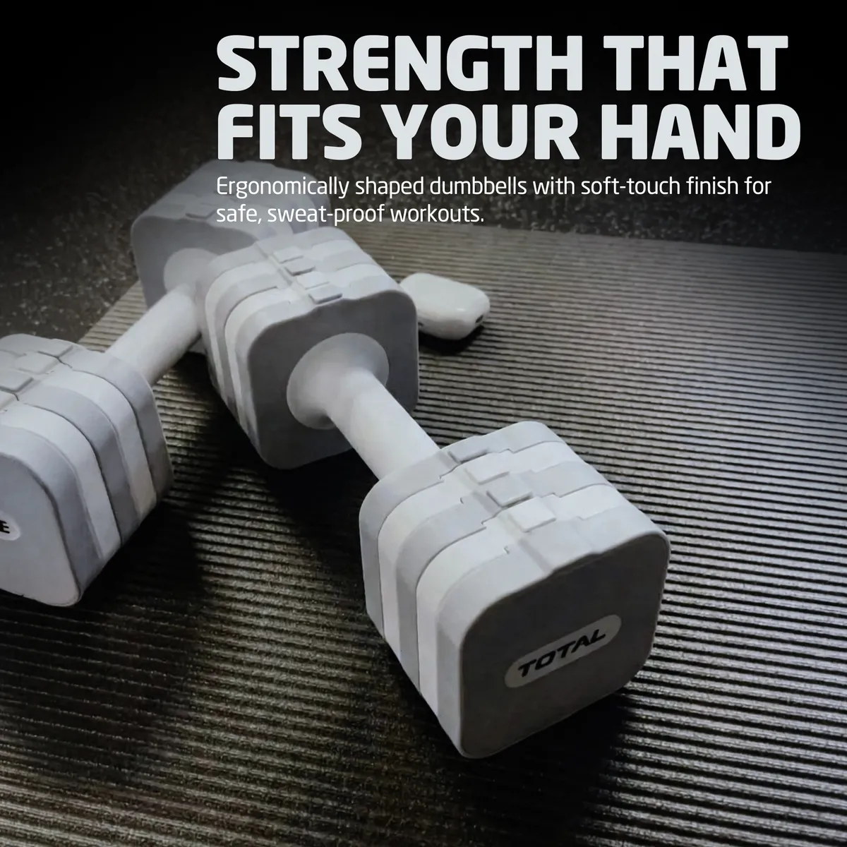 Total Sports CH-TSF3-1 Adjustable Dumbbell Set 10 KG Pair Grey White