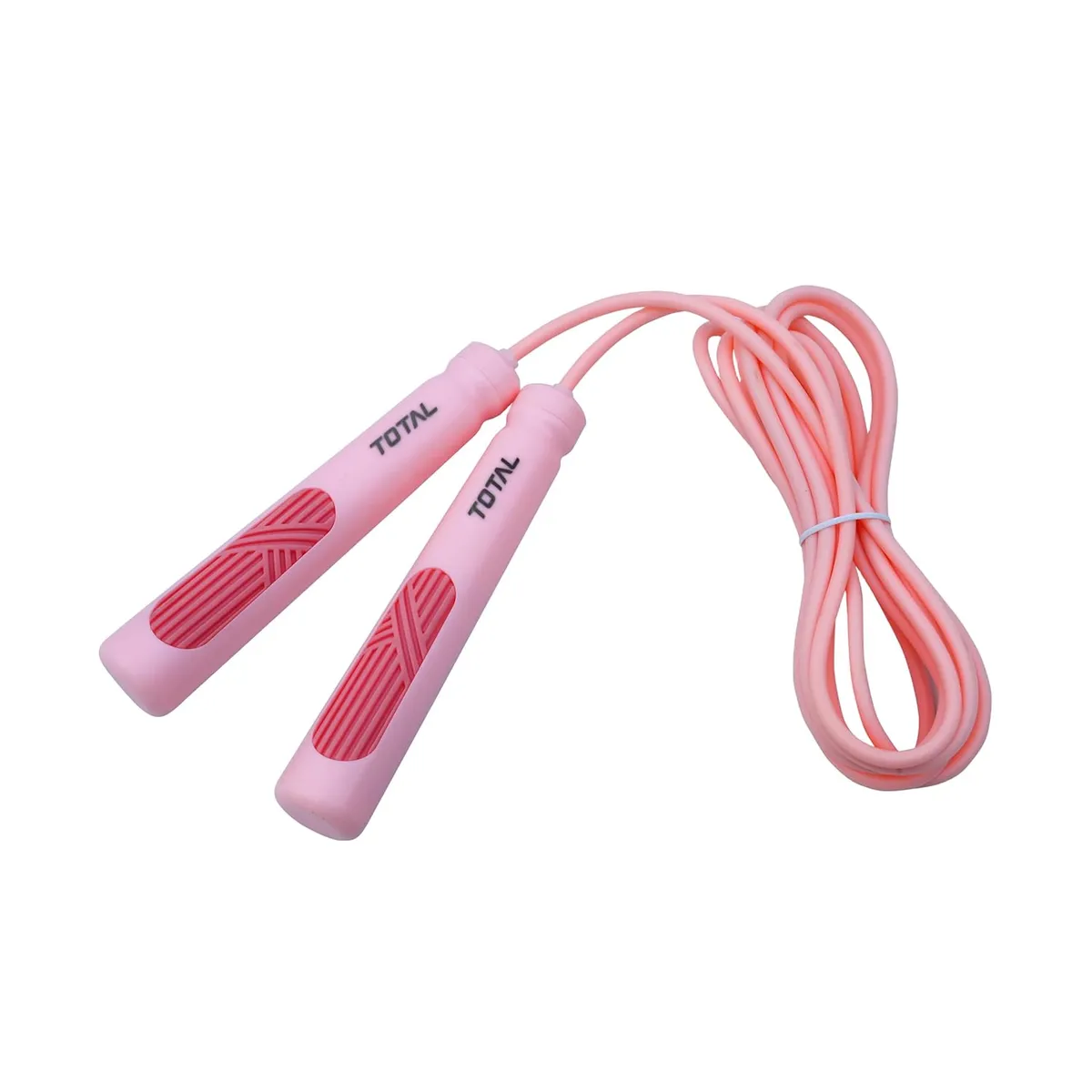 Total Sports 0618 Skipping Rope Light Pink Adjustable Braided Metallic Wire ABS Handle 3m
