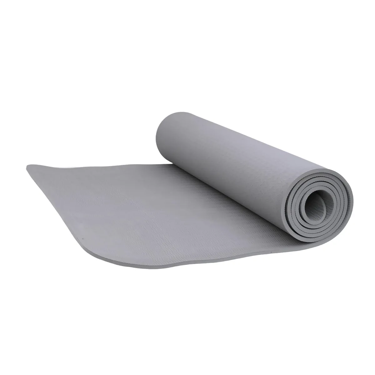 Total Sports Fitness TPE Yoga Mat Grey 6mm Non-Slip Eco-Friendly