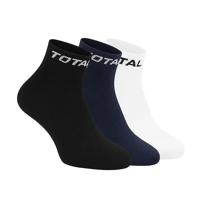 Total TS-SCK-2022 Kids Ankle Socks Black/Navy/White Pack of 3