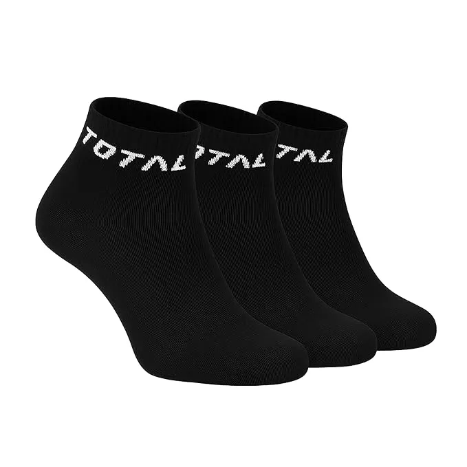 Total TS-SCK-2022 Kids Ankle Socks Black Pack of 3