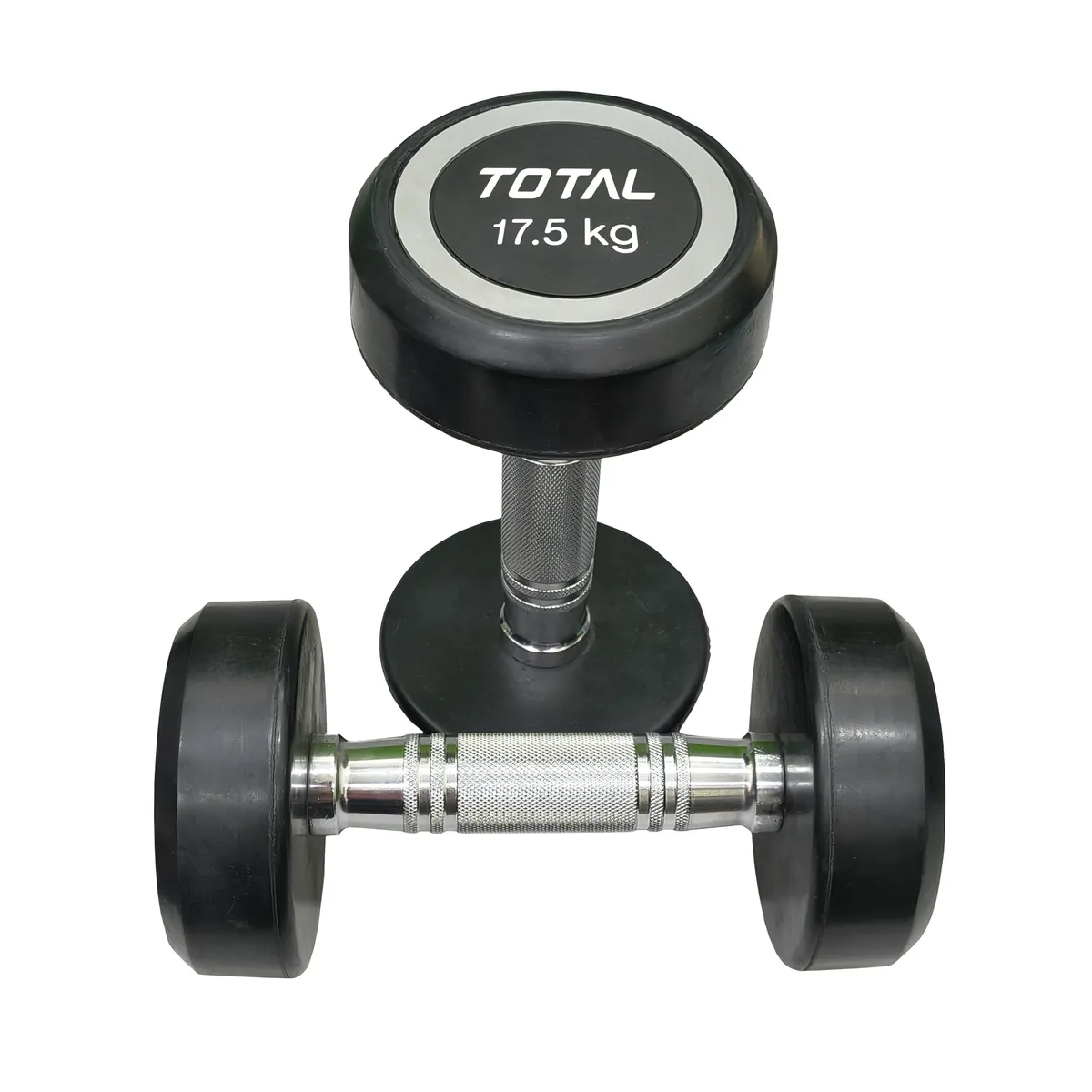 Total Sports Round Rubber Dumbbell 17.5 KG Pair