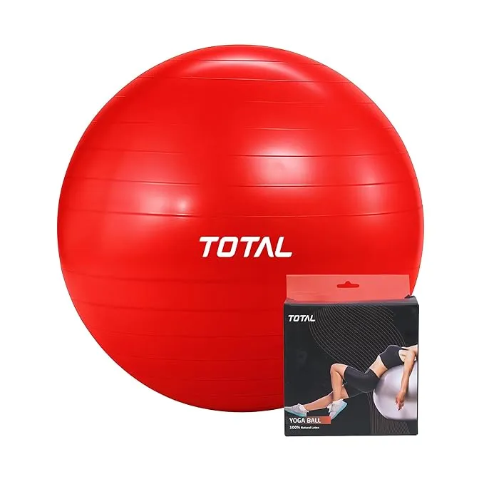 Total TSF1-47 Gym Ball 65cm Red Anti-Burst Exercise Ball Core Balance Training