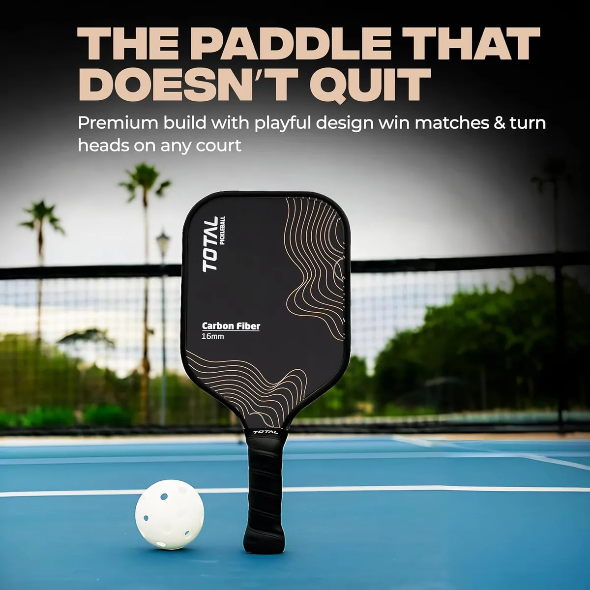 TOTAL TSF6-1 Pickleball Paddle Black Gold 16MM Core