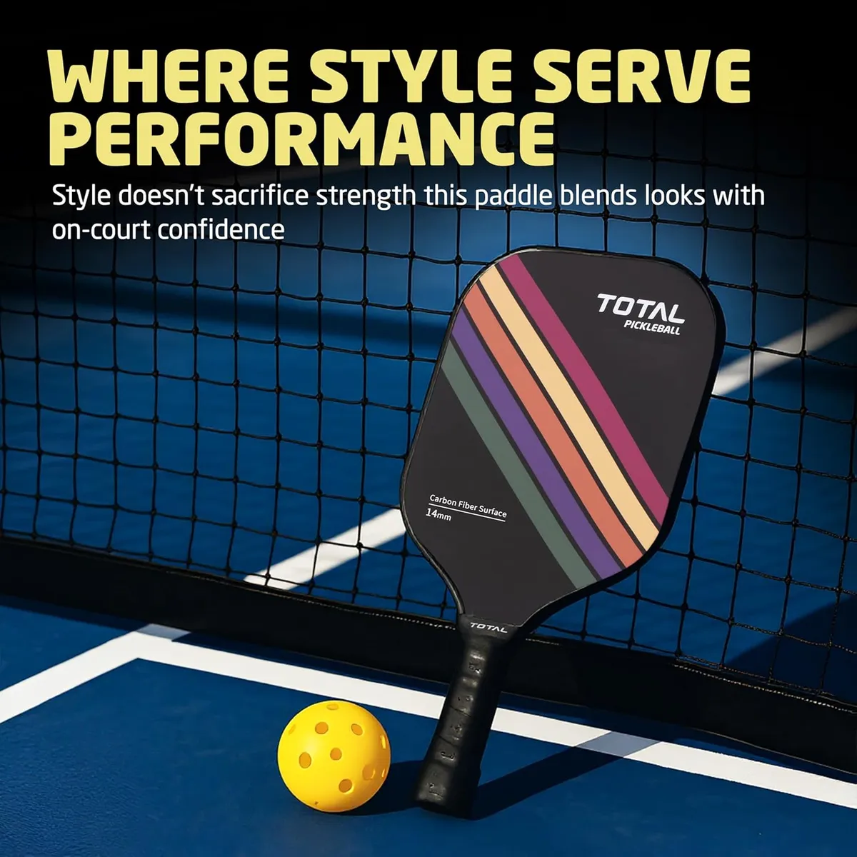 TOTAL TSF6-2 Pickleball Paddle Black Assorted 14MM Core