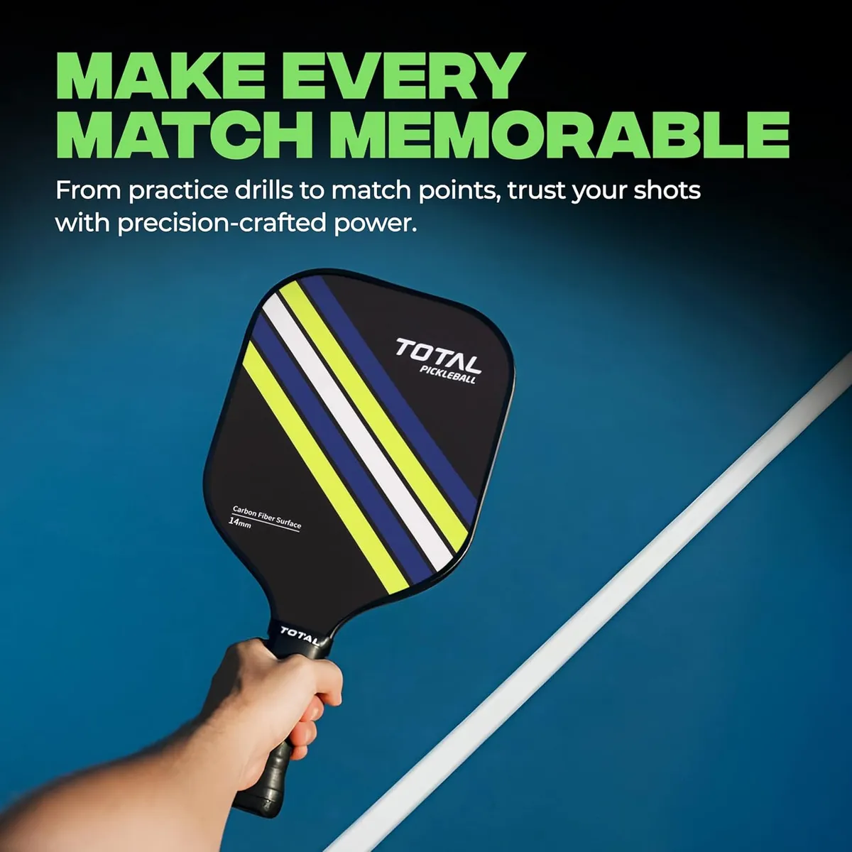 TOTAL TSF6-2 Pickleball Paddle Black Lime Navy 14MM Core