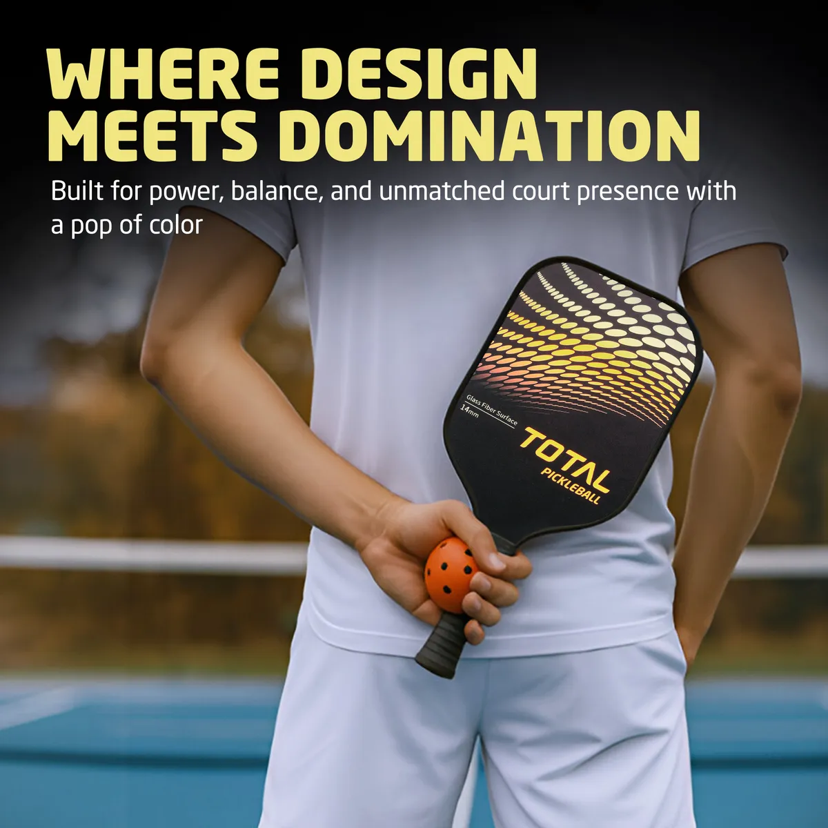 TOTAL TSF6-3 Pickleball Paddle Black Yellow 14MM Core