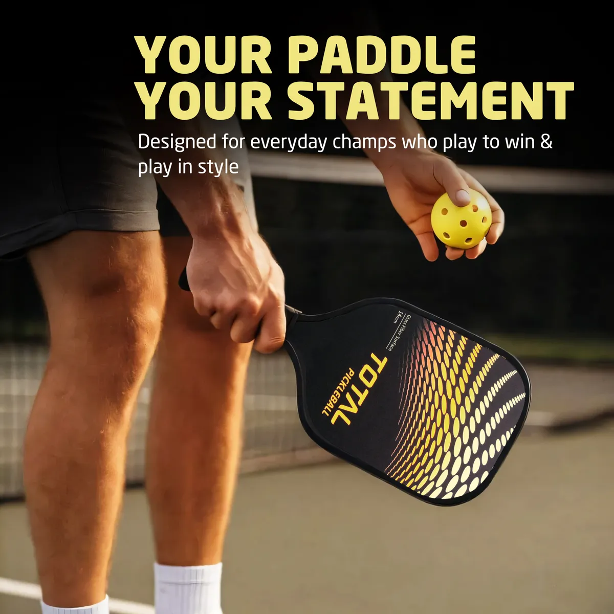 TOTAL TSF6-3 Pickleball Paddle Black Yellow 14MM Core