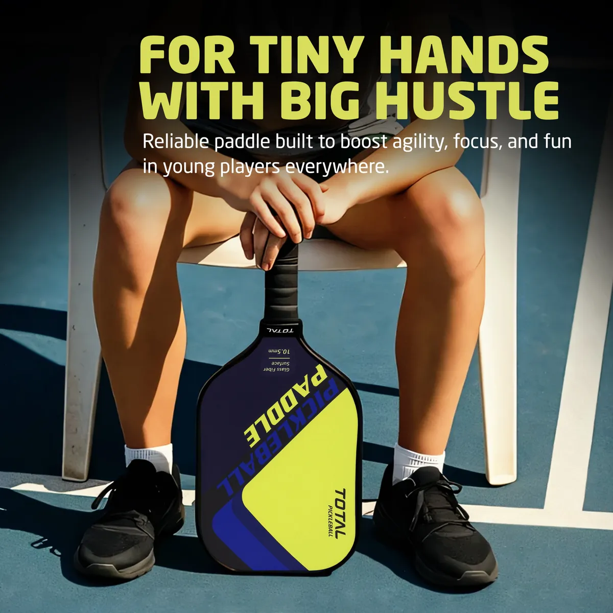 TOTAL TSF6-4 Junior Pickleball Paddle Lime Navy 10.5mm