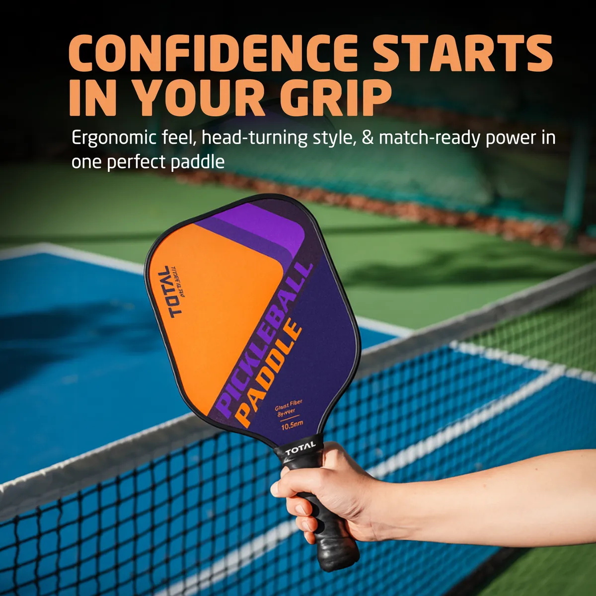 TOTAL TSF6-4 Junior Pickleball Paddle Orange Purple 10.5mm