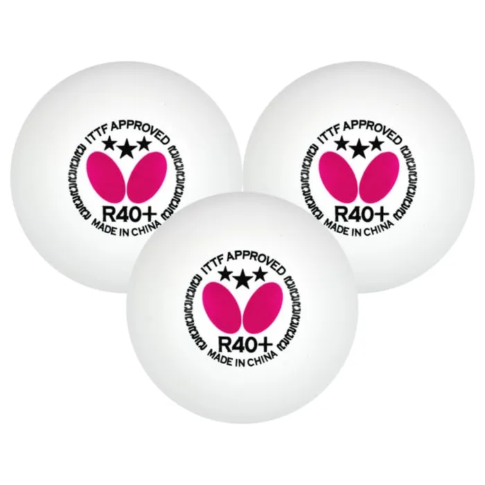 Butterfly 3 Star R40+ Table Tennis Ball Pack of 3 3 Star
