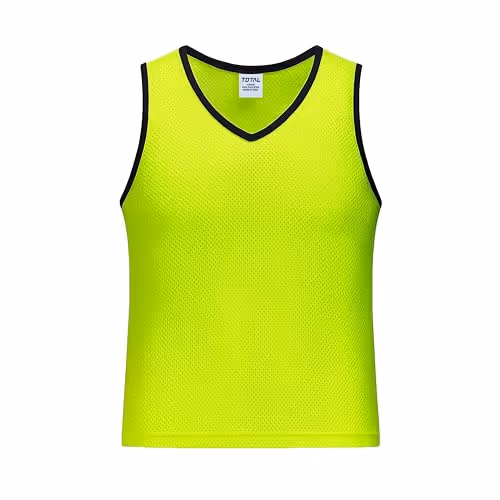 Total Sports Training Bibs Vest Fluorescent Yellow Size SR Pack of 6