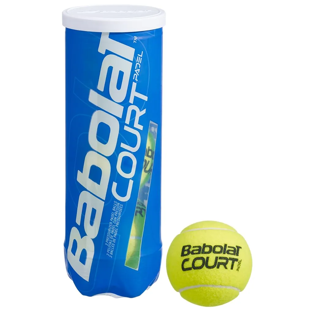 Babolat Court X3 Padel Balls Can of 3 FIP APT Official Ball Yellow