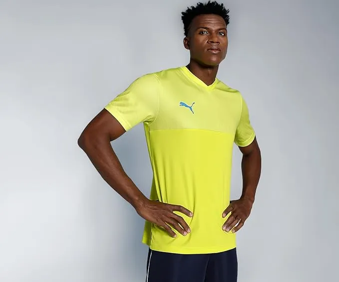 Puma Cricket Team V-Neck Men T-Shirt Yellow Alert M