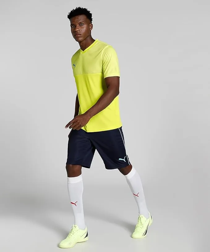 Puma Cricket Team V-Neck Men T-Shirt Yellow Alert M