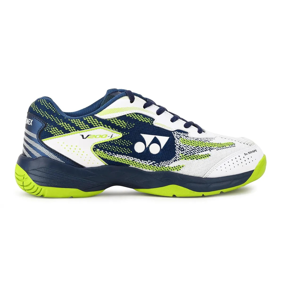 Yonex V200-i Badminton Shoes Duo Foam Carbon Sheet HexaGrip Tru Shape White Deep Ocean UK 8