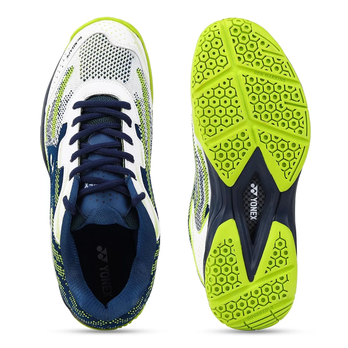 Yonex V200-i Badminton Shoes Duo Foam Carbon Sheet HexaGrip Tru Shape White Deep Ocean UK 8