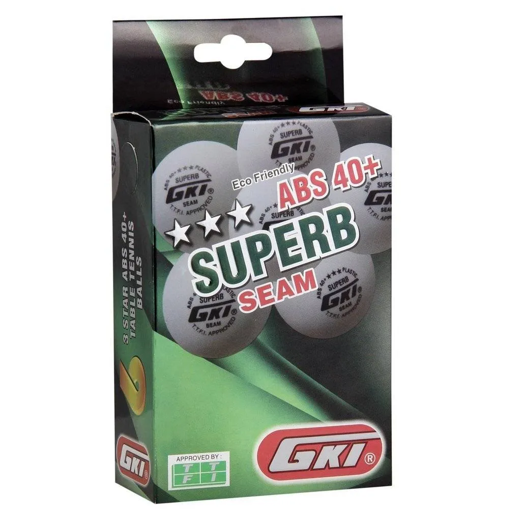 GKI 3 Star Superb Table Tennis Ball Pack of 6 3 Star
