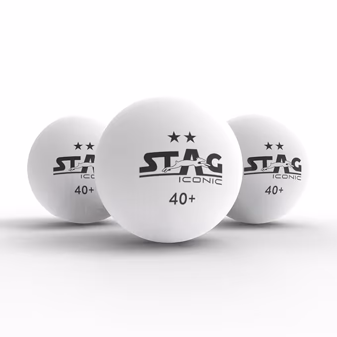 Stag 2 Star Table Tennis Ball White (Pack of 3)