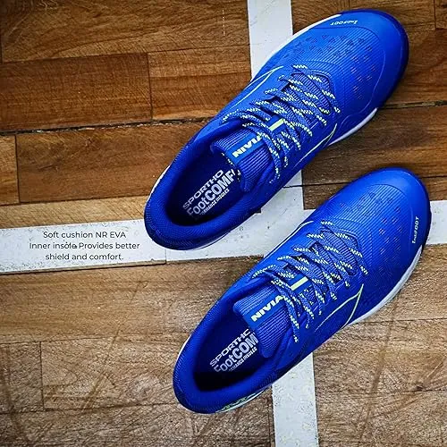 Nivia Hy-Court 3.0 Badminton Shoes BD-1262RB Duo Foam Herringbone Non-Marking Royal Blue UK 10