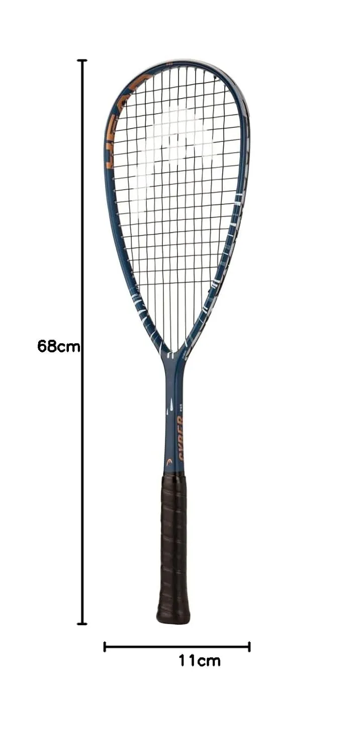 HEAD Cyber Pro Squash Racquet 170g Navy Strung Recreational