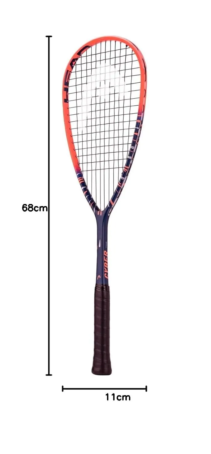HEAD Cyber Tour Squash Racquet 160g Pink Navy Strung Beginner