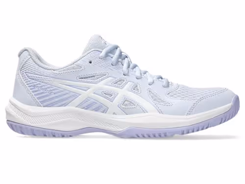 ASICS Women Upcourt 6 Indoor Badminton Shoes Deep Plum/Soft Sky Size 7