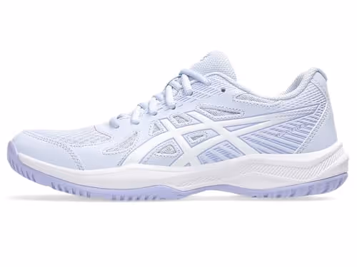 ASICS Women Upcourt 6 Indoor Badminton Shoes Deep Plum/Soft Sky Size 7