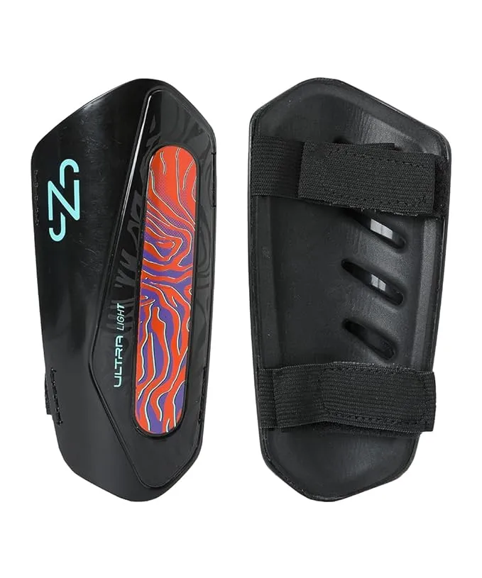 PUMA Neymar Jr Ultra Light Strap Shin Guards 030993_01 Orange Poppy/PUMA Black Size M