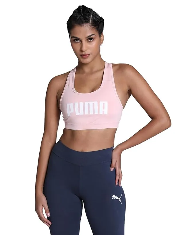 Puma Mid Impact 4Keeps Sports Bra Rose Dust/White L