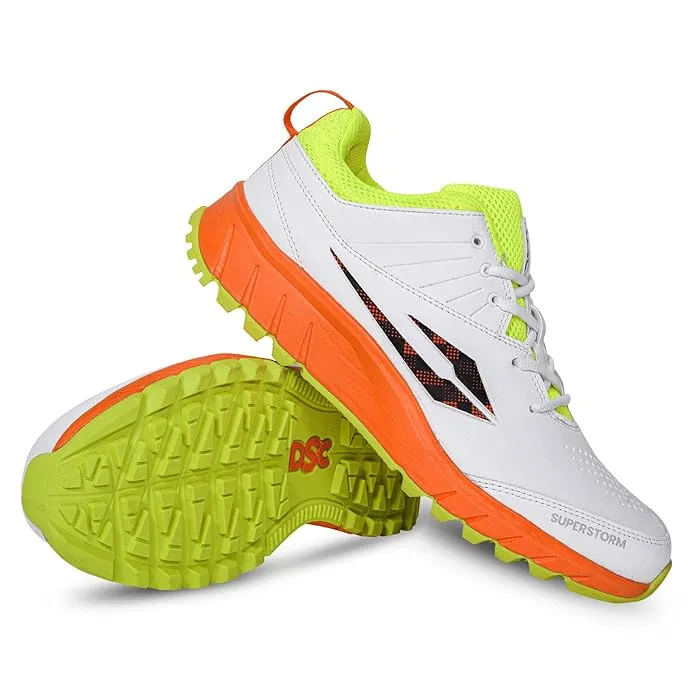 DSC Superstorm Cricket Shoes Rubber Spike Fluorescent Orange Size 10