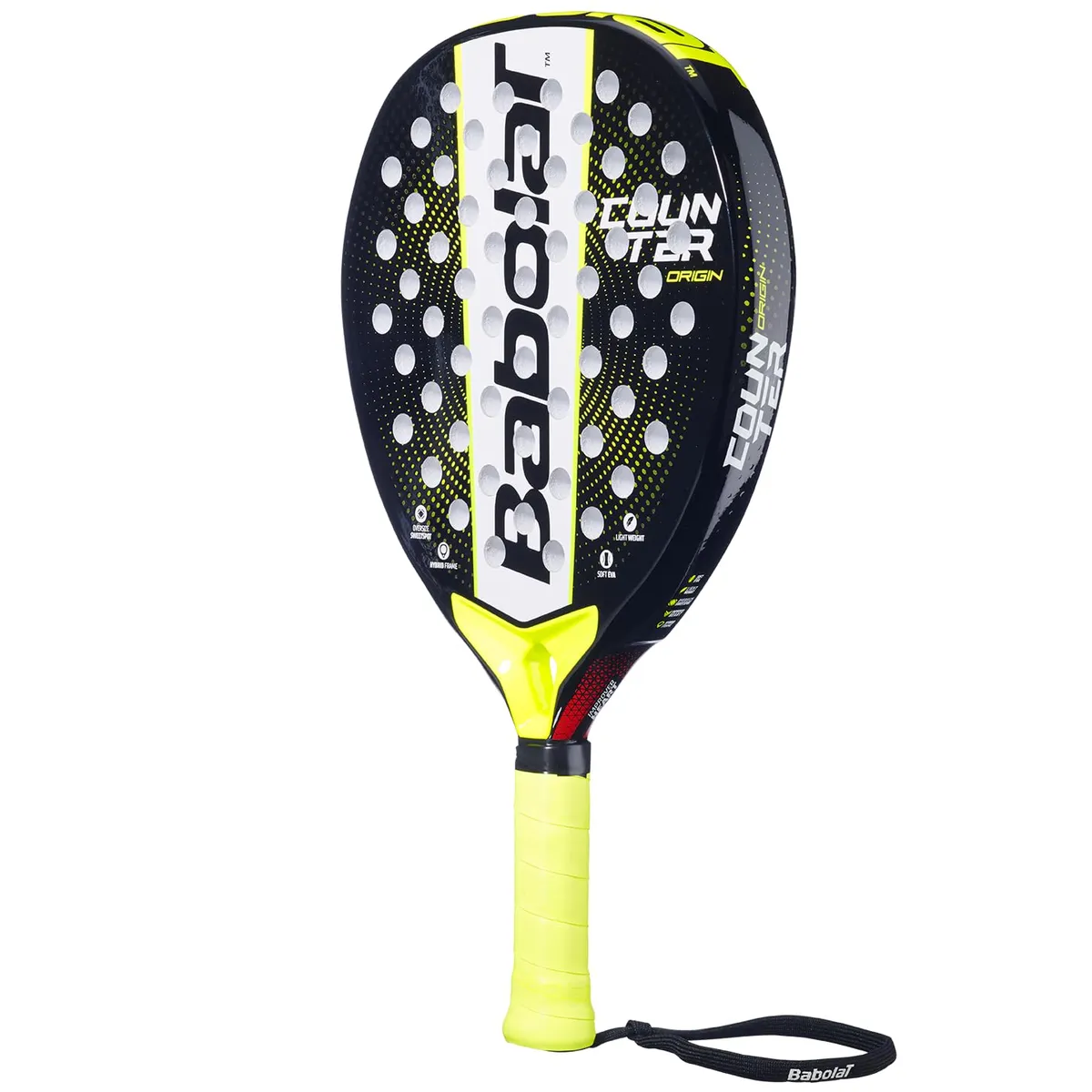 Babolat Counter Origin Padel Racquet Black Yellow 355g Round Fiberglass EVA