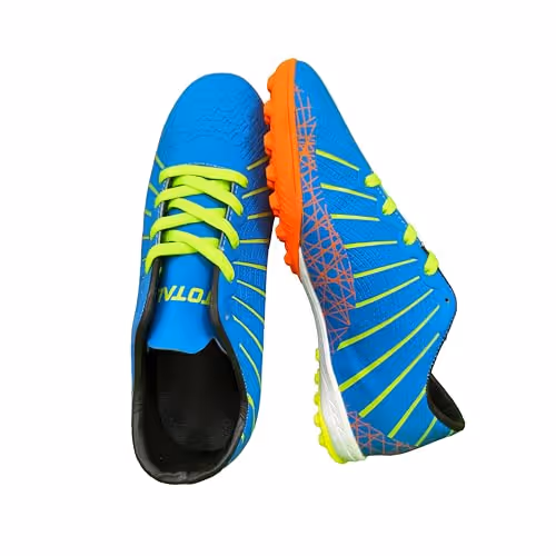 TOTAL PS-I-Dominate Football Indoor Turf Shoes Sky/Orange UK Size 9