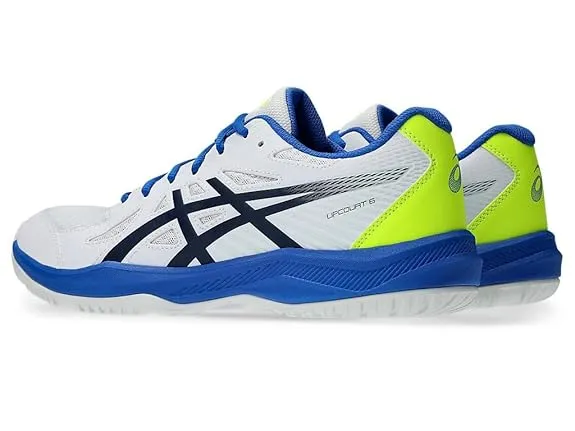 ASICS Upcourt 6 Badminton Shoes White/Blue UK 9