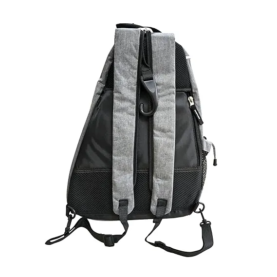 Total TSF6-9 Pickleball Paddle Cover Bag Silver 2 Paddles 4 Balls Zipper Dual Strap Compact
