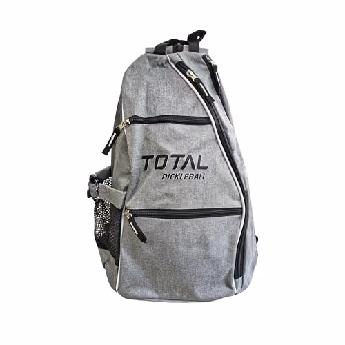 Total TSF6-9 Pickleball Paddle Cover Bag Silver 2 Paddles 4 Balls Zipper Dual Strap Compact