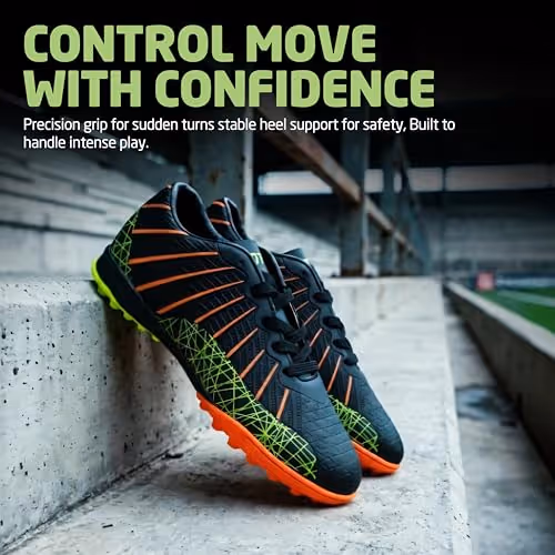 TOTAL PS-I-Dominate Football Indoor Turf Shoes Black/Orange UK Size 9