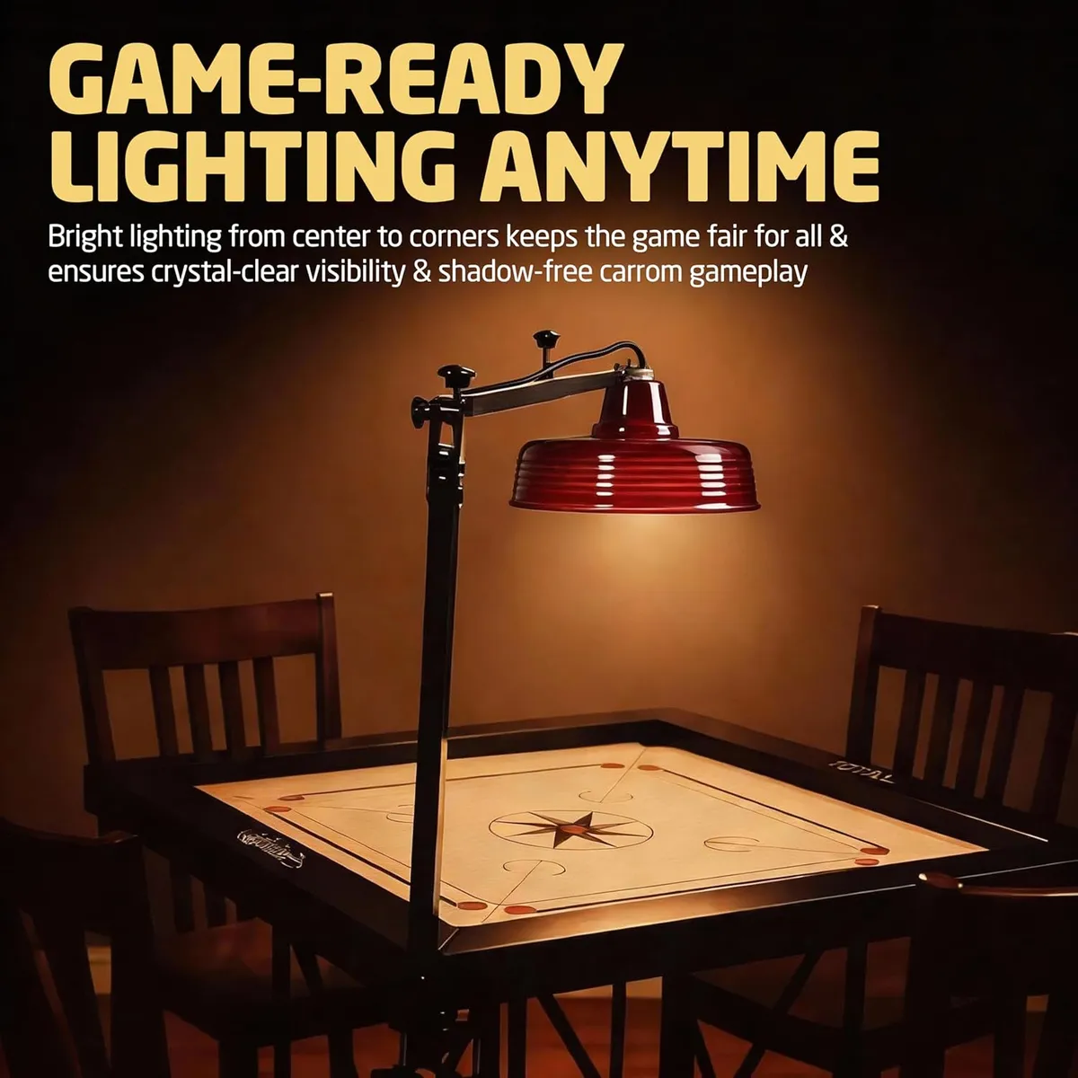 Total ASI Adjustable Carrom Lamp Shade Foldable Metal Frame Height Angle Adjustable Lighting