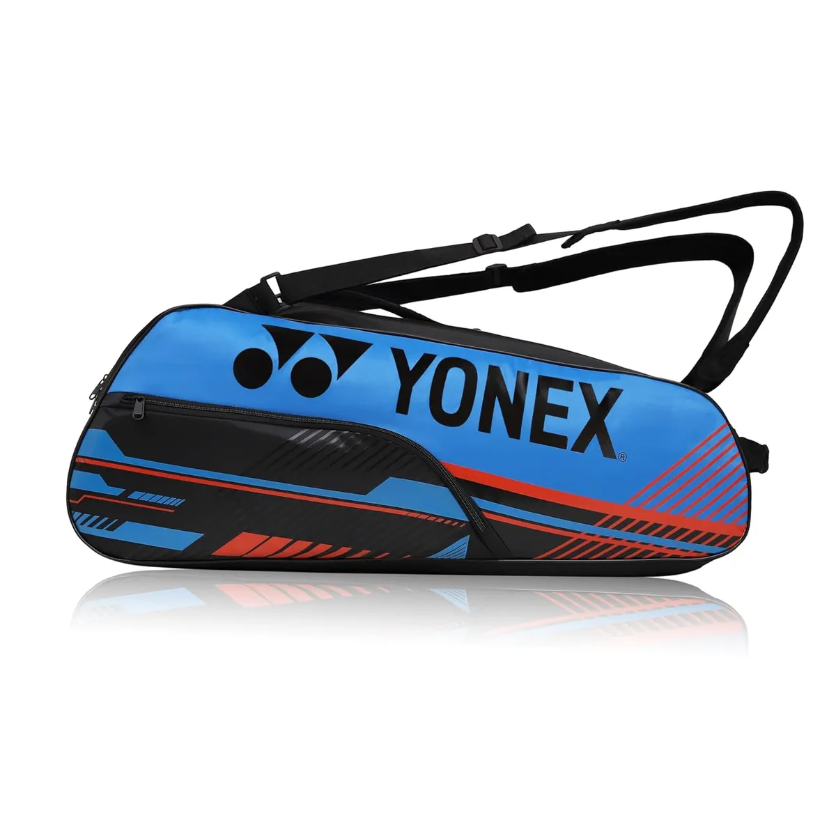 Yonex ACE2 BT6 Badminton Racquet Bag Thermal Lined 6 Racket Anti-Theft Jet Black/Pacific Coast